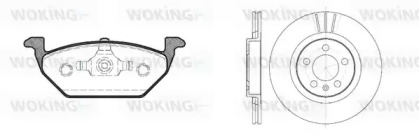 Комплект тормозов, дисковый тормозной механизм WOKING 87333.00