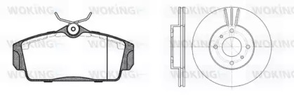 Комплект тормозов, дисковый тормозной механизм WOKING 86043.01