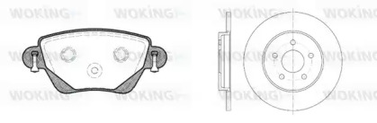 Комплект тормозов, дисковый тормозной механизм WOKING 86773.00