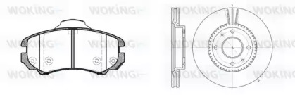 Комплект тормозов, дисковый тормозной механизм WOKING 88533.01