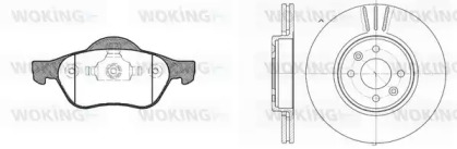 Комплект тормозов, дисковый тормозной механизм WOKING 88623.01