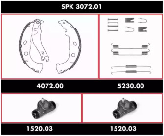 Комплект тормозов, барабанный тормозной механизм WOKING SPK 3072.01