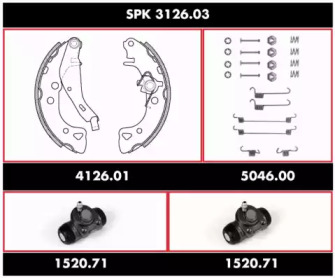 Комплект тормозов, барабанный тормозной механизм WOKING SPK 3126.03