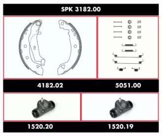 Комплект тормозов WOKING SPK 3182.00