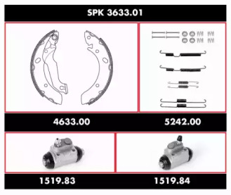 Комплект тормозов, барабанный тормозной механизм WOKING SPK 3633.01