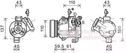 Компрессор VAN WEZEL 5200K129