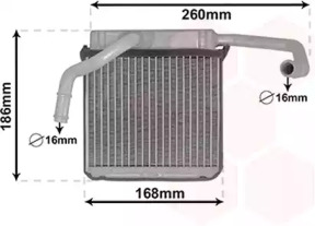 Теплообменник, отопление салона VAN WEZEL 18006607