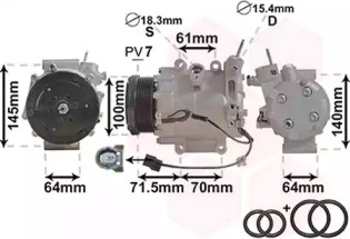 Компрессор VAN WEZEL 2500K235