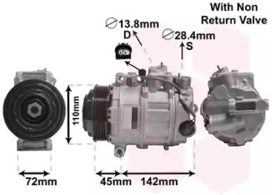 Компрессор, кондиционер VAN WEZEL 3000K637