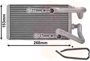 Теплообменник, отопление салона VAN WEZEL 32006259