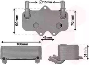 масляный радиатор, двигательное масло VAN WEZEL 37013710