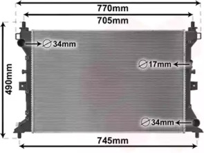 Радиатор, охлаждение двигателя VAN WEZEL 52012703