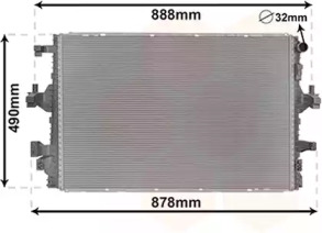 Радиатор, охлаждение двигателя VAN WEZEL 58012716