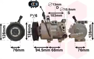 Компрессор, кондиционер VAN WEZEL 8200K295