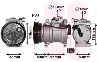 Компрессор, кондиционер VAN WEZEL 8300K200