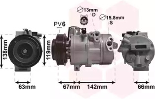 Компрессор, кондиционер VAN WEZEL 8300K216