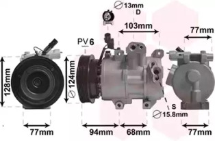 Компрессор, кондиционер VAN WEZEL 8300K236