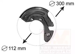 Отражатель, диск тормозного механизма VAN WEZEL 0323372