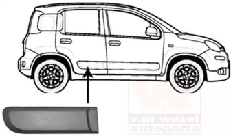 Облицовка / защитная накладка, дверь VAN WEZEL 1607428