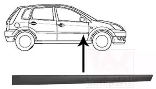 Облицовка / защитная накладка, дверь VAN WEZEL 1806424