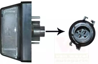 Фонарь освещения номерного знака VAN WEZEL 2813919