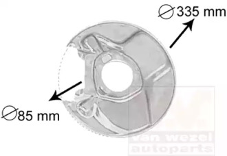 Отражатель, диск тормозного механизма VAN WEZEL 3010374