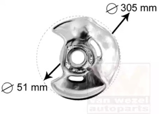 Отражатель, диск тормозного механизма VAN WEZEL 3024371