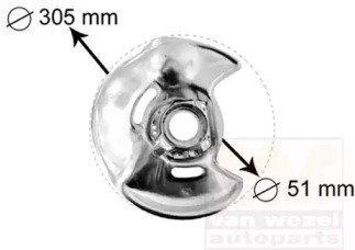 Отражатель, диск тормозного механизма VAN WEZEL 3024372