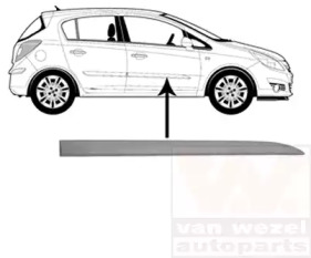Облицовка / защитная накладка, дверь VAN WEZEL 3750404