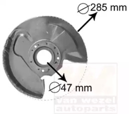 Отражатель, диск тормозного механизма VAN WEZEL 3758372