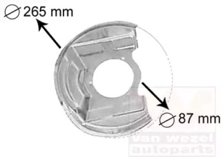 Отражатель, диск тормозного механизма VAN WEZEL 3770371