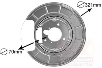 Отражатель, диск тормозного механизма VAN WEZEL 4047373