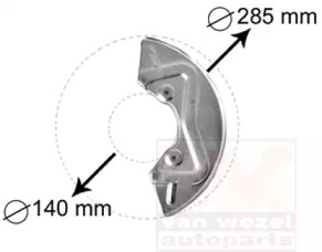 Отражатель, диск тормозного механизма VAN WEZEL 5826371