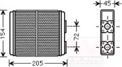 Теплообменник, отопление салона VAN WEZEL 37006403