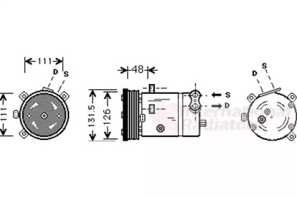 Компрессор, кондиционер VAN WEZEL 3700K280