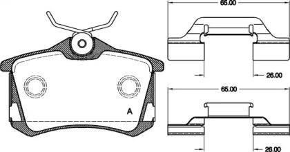 Комплект тормозных колодок, дисковый тормоз OPEN PARTS BPA0263.50