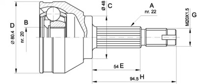 Шарнирный комплект OPEN PARTS CVJ5002.10