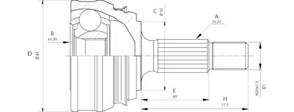 Шарнирный комплект OPEN PARTS CVJ5005.10