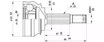 Шарнирный комплект, приводной вал OPEN PARTS CVJ5006.10