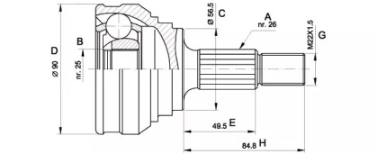 Шарнирный комплект OPEN PARTS CVJ5021.10