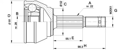 Шарнирный комплект OPEN PARTS CVJ5025.10