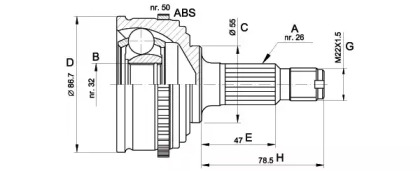 Шарнирный комплект OPEN PARTS CVJ5050.10