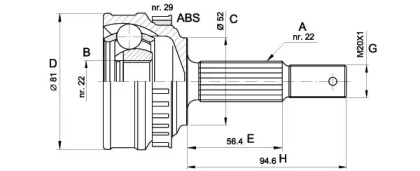 Шарнирный комплект OPEN PARTS CVJ5053.10