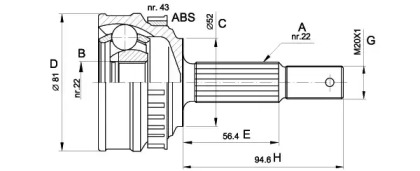 Шарнирный комплект OPEN PARTS CVJ5054.10