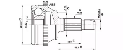 Шарнирный комплект OPEN PARTS CVJ5089.10