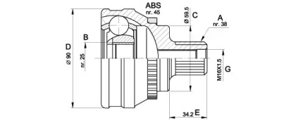 Шарнирный комплект OPEN PARTS CVJ5119.10