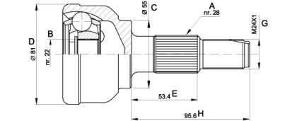 Шарнирный комплект OPEN PARTS CVJ5124.10