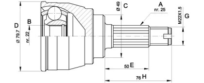 Шарнирный комплект OPEN PARTS CVJ5148.10