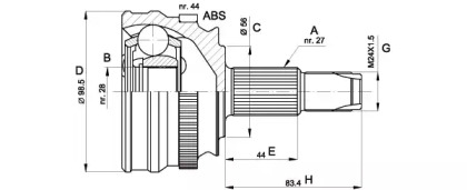 Шарнирный комплект OPEN PARTS CVJ5152.10