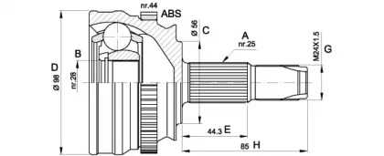 Шарнирный комплект OPEN PARTS CVJ5153.10